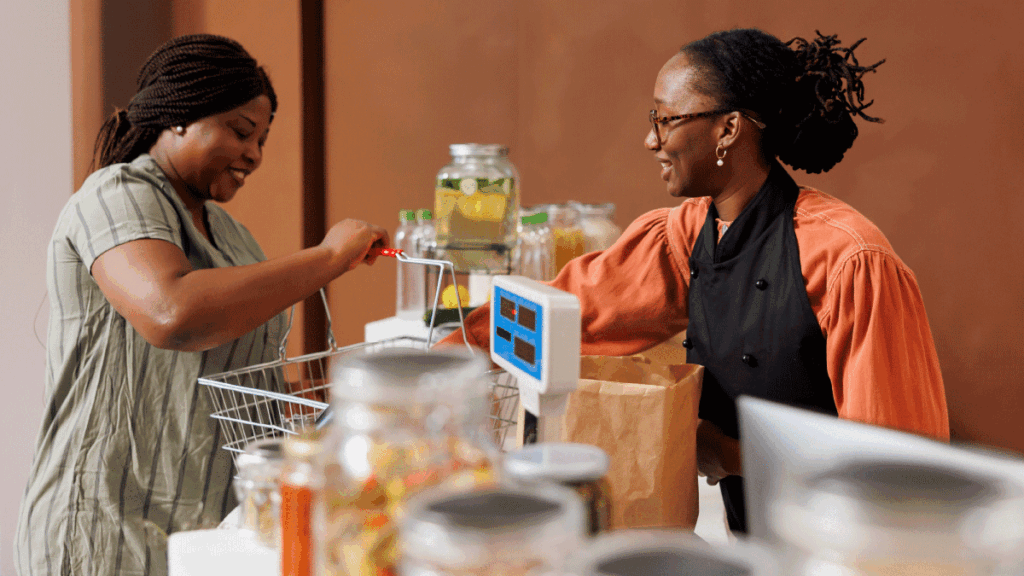 Ghanaian woman selling groceries